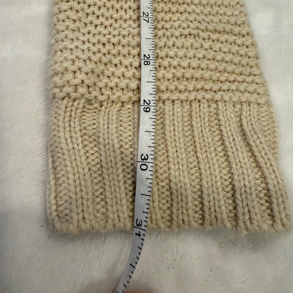 Jack by BB Dakota boho sweater cream chunky knit lace up V neck long sleeves Med - Picture 8 of 10